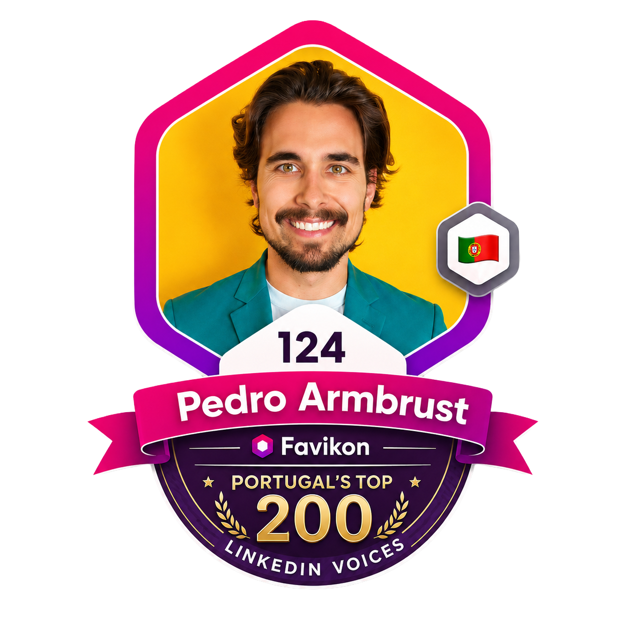 Selo Favikon – Portugal's Top 200 LinkedIn Voices, posição #124